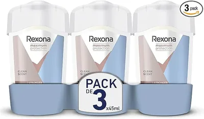 rexona déodorant stick anti-transpirant clean scent propre 96h 45ml - lot de 3